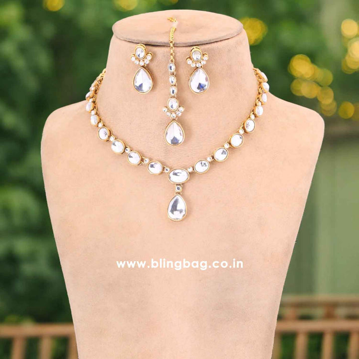 Golden Raniya Kundan Jewellery Set