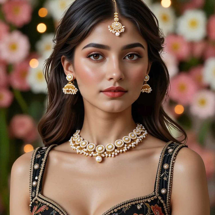 Ivory Rashmie Kundan Jewellery Set