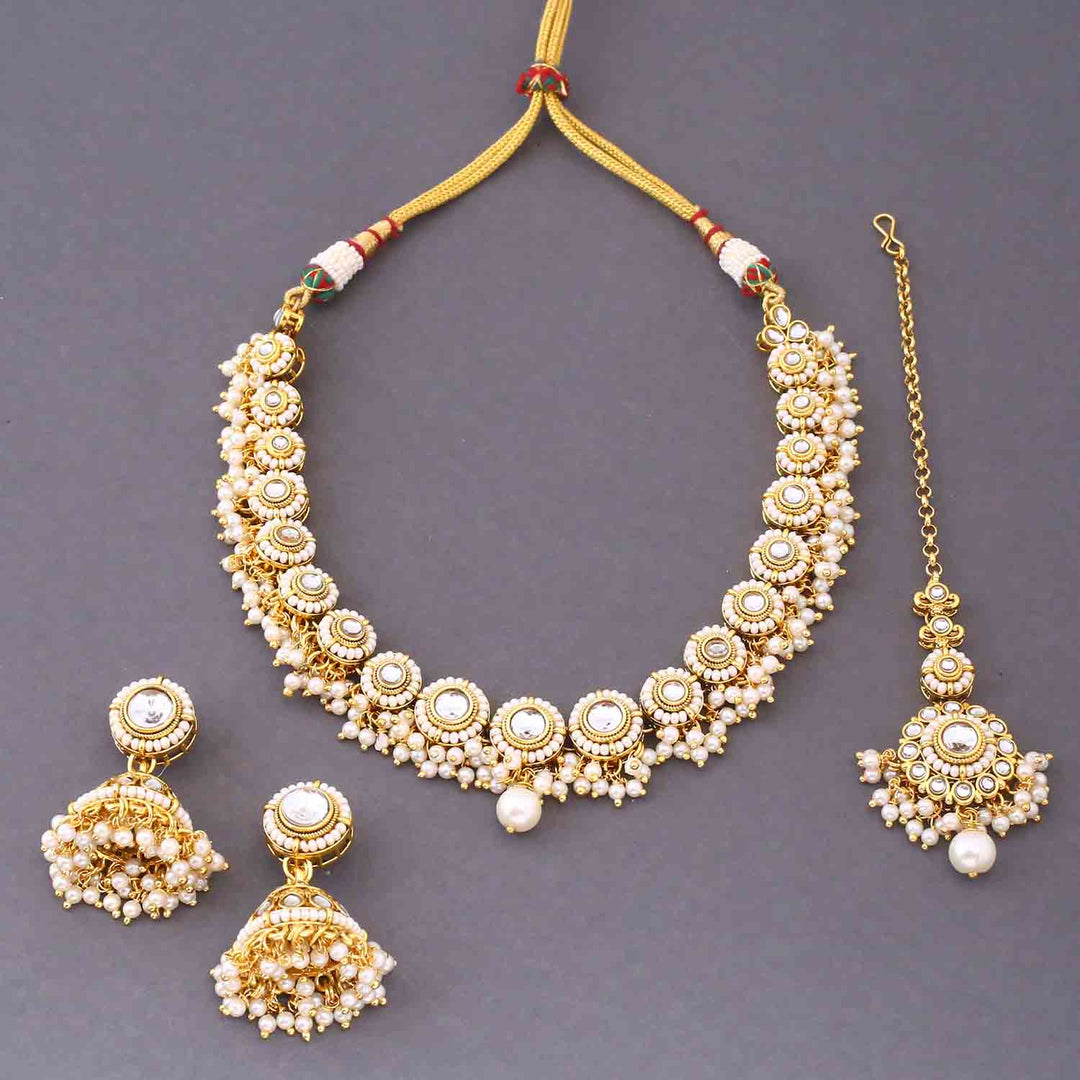 Ivory Rashmie Kundan Jewellery Set
