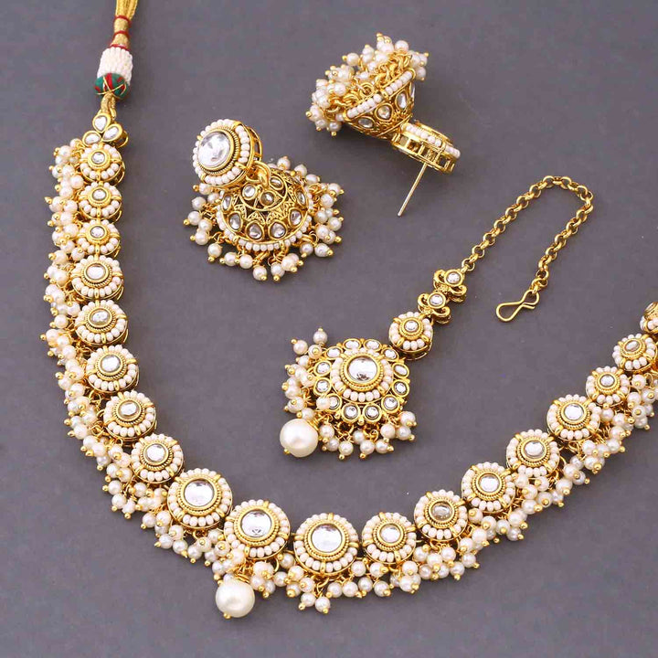Ivory Rashmie Kundan Jewellery Set