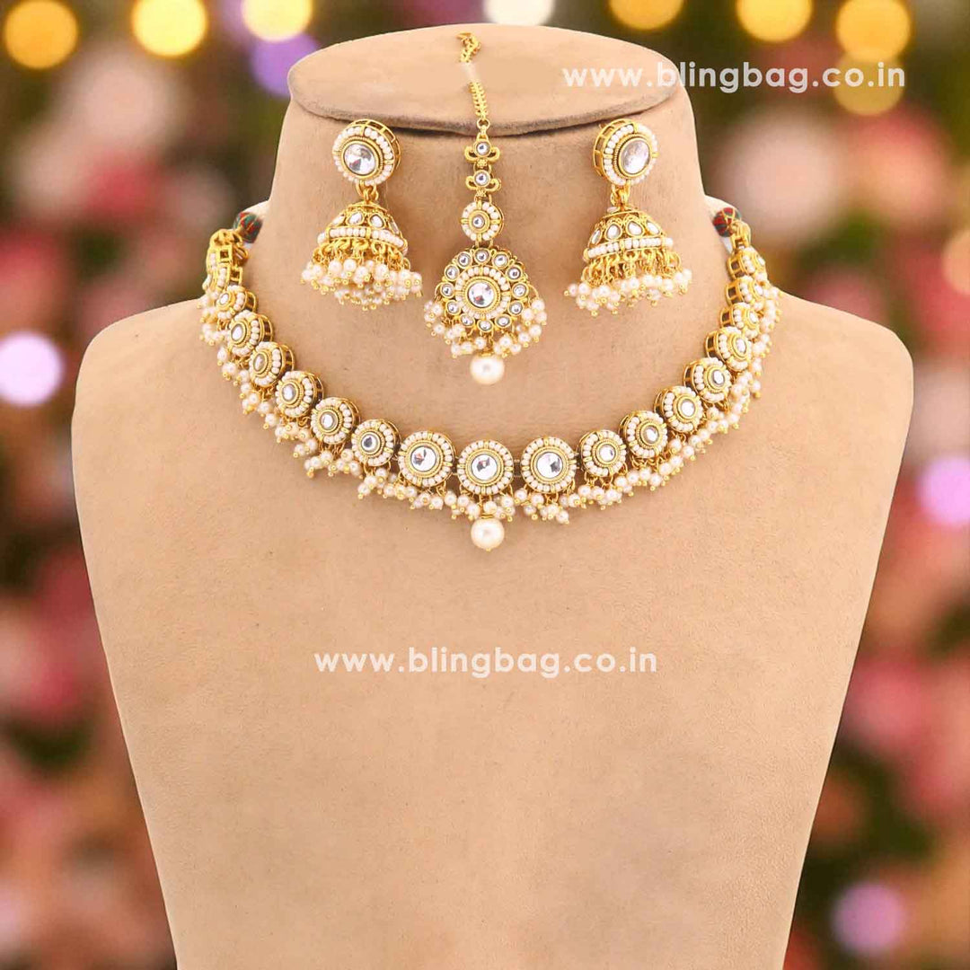 Ivory Rashmie Kundan Jewellery Set