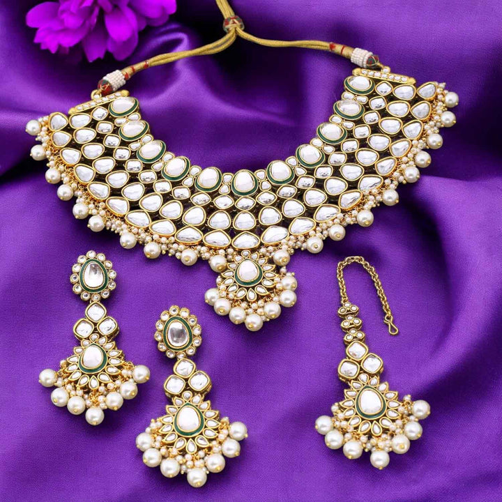 Ivory Rauhana Kundan Jewellery Set