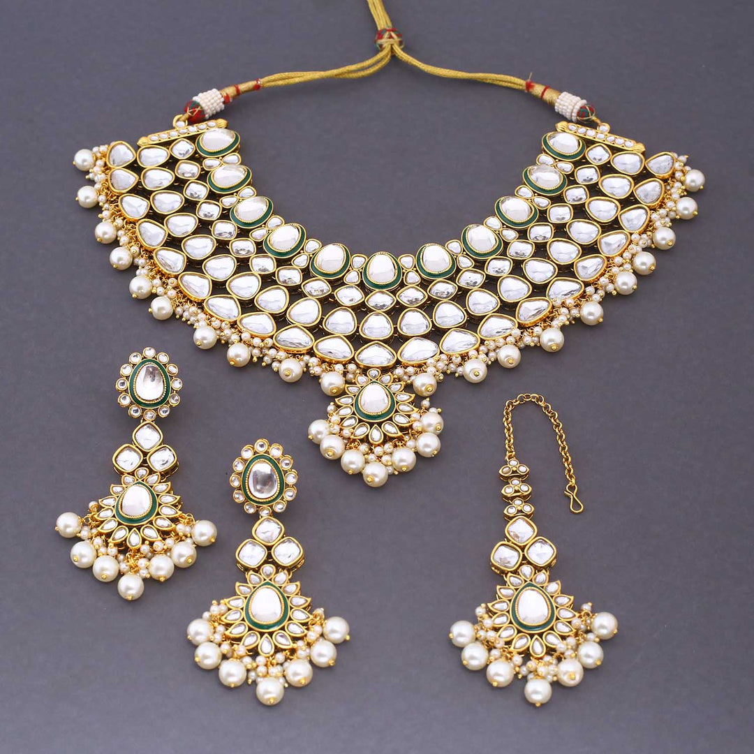 Ivory Rauhana Kundan Jewellery Set