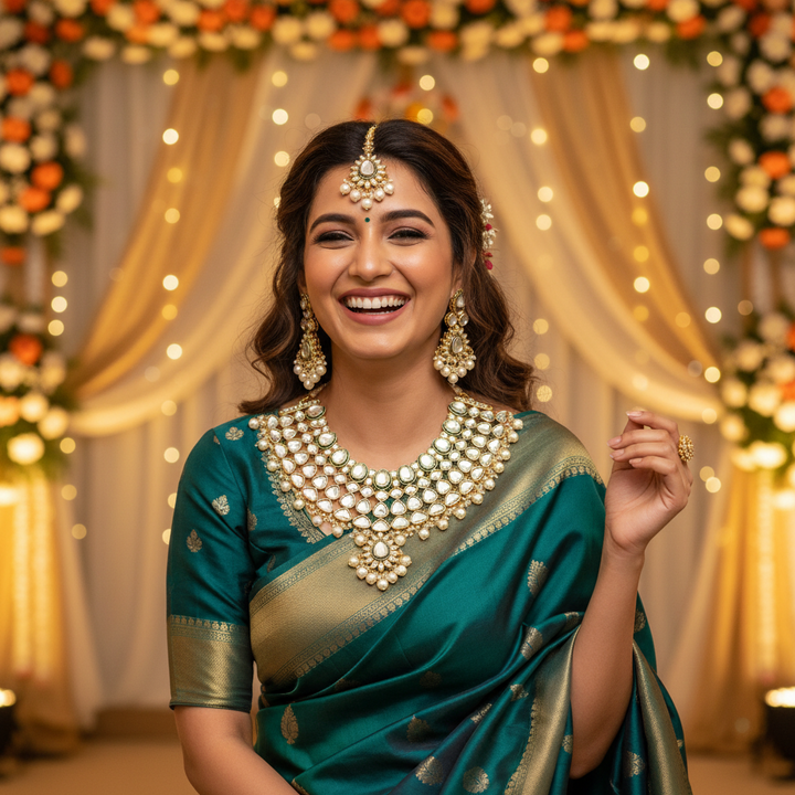 Ivory Rauhana Kundan Jewellery Set