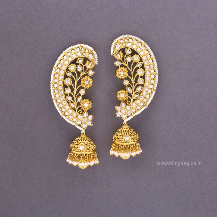 Ivory Roshnia Ear Cuff Jhumkis