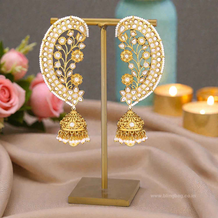 Ivory Roshnia Ear Cuff Jhumkis