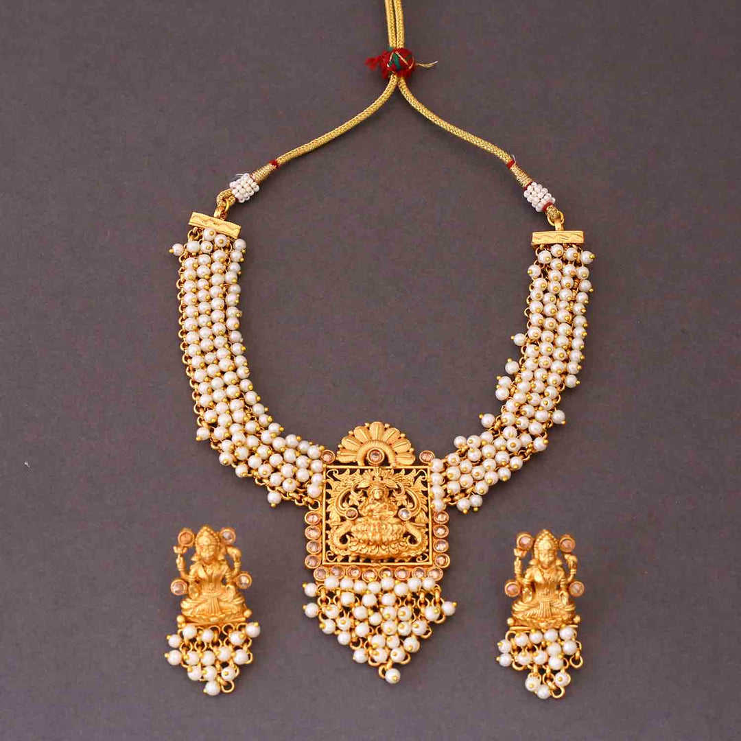 Ivory Rupal Temple Jewellery Set- New Arrival