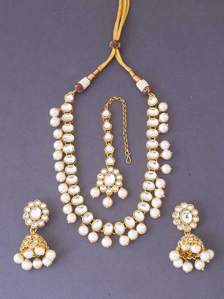 Ivory Rushika Kundan Jewellery Set