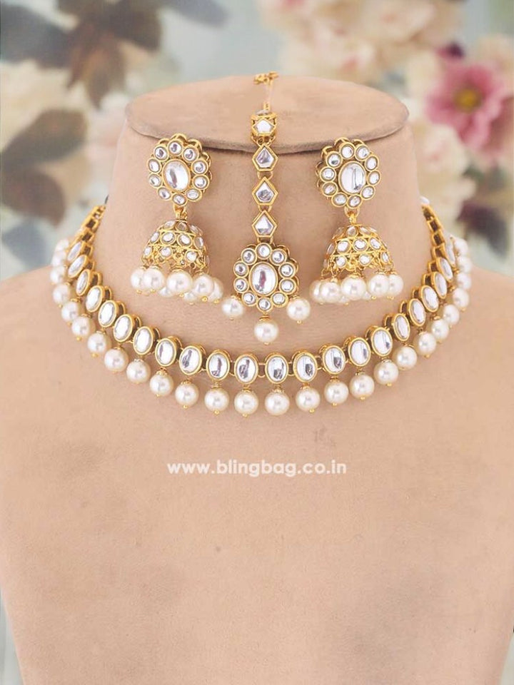 Ivory Rushika Kundan Jewellery Set