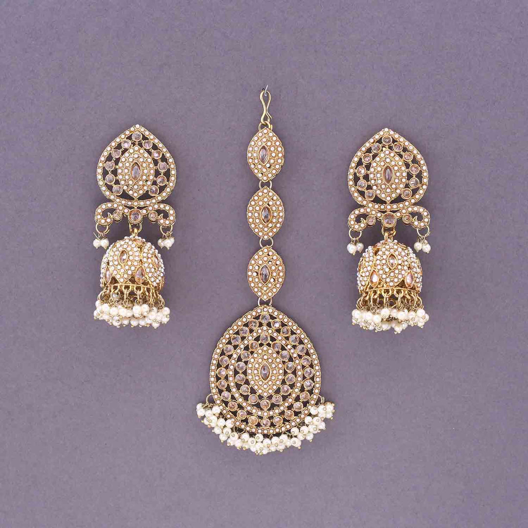 Ivory Saba Punjabi Maang Tikka Set