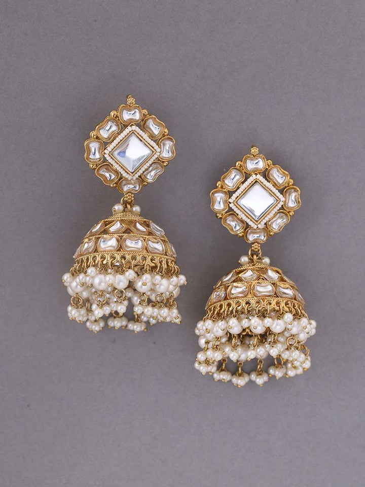 Ivory Sadhika Ethnic Jhumkis