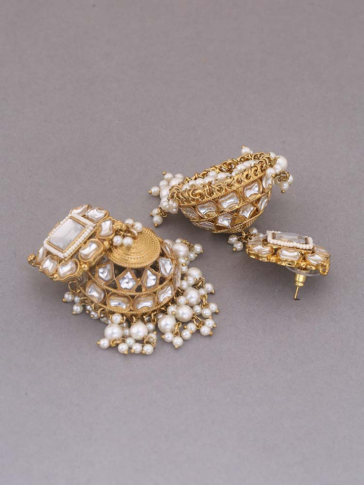 Ivory Sadhika Ethnic Jhumkis