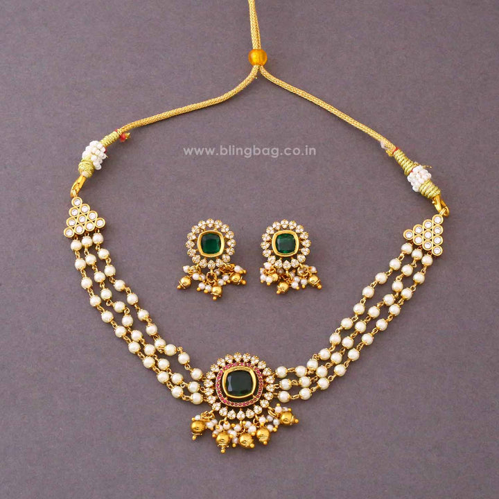 Ivory Samika Antique Jewellery Set- New Arrival