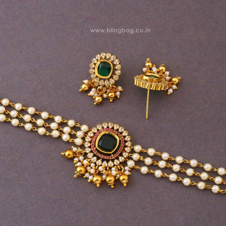 Ivory Samika Antique Jewellery Set- New Arrival