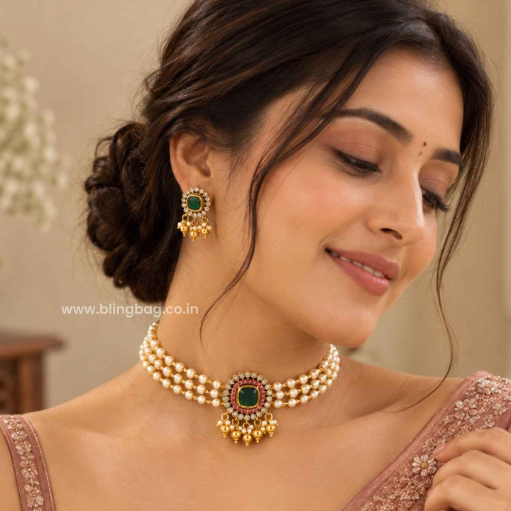 Ivory Samika Antique Jewellery Set- New Arrival