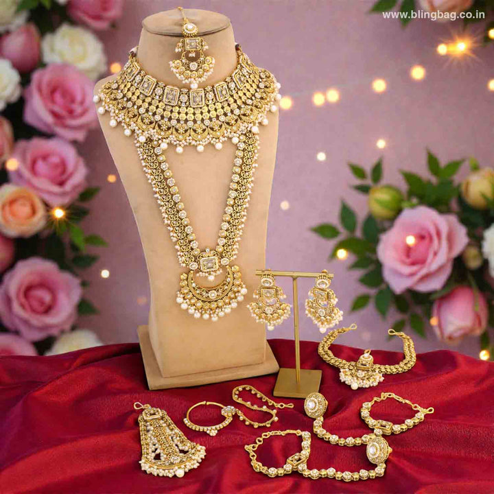 Ivory Sannidhi Kundan Bridal Jewellery Set