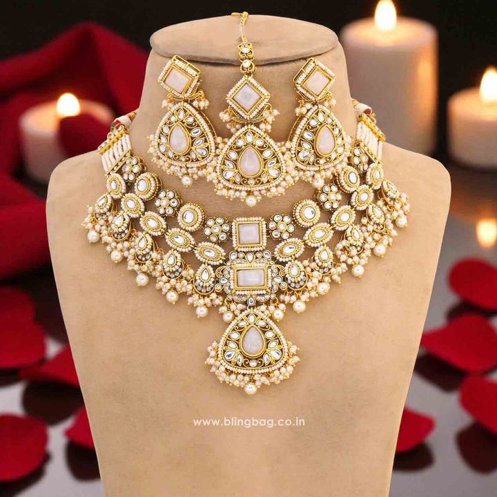 Ivory Sarala Kundan Jewellery Set