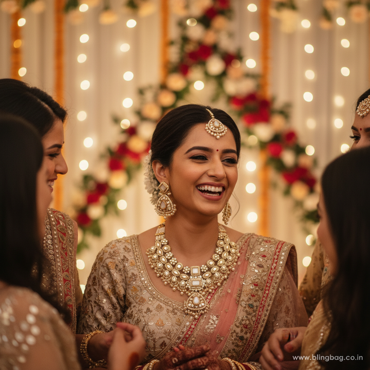 Ivory Sarala Kundan Jewellery Set