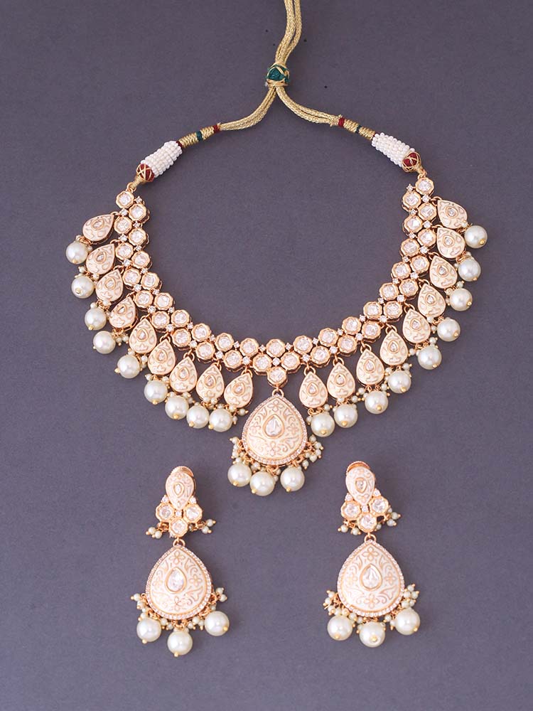 Ivory Savitri Meena Jewellery Set