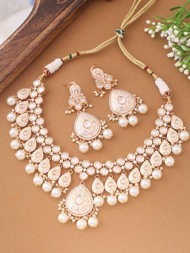 Ivory Savitri Meena Jewellery Set