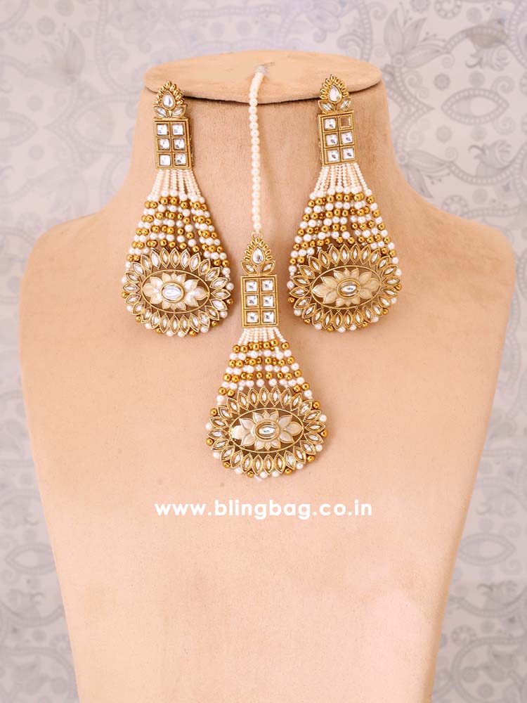 Ivory Sethu Maang Tikka Set