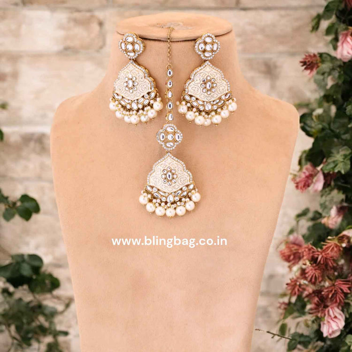 Ivory Shailani Kundan Jewellery Set