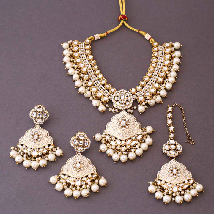 Ivory Shailani Kundan Jewellery Set