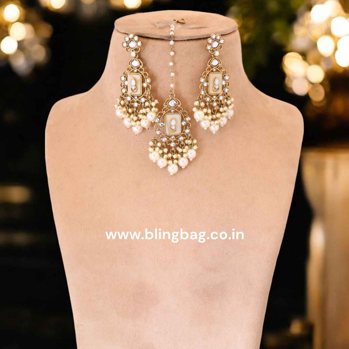 Ivory Sharuni Kundan Jewellery Set