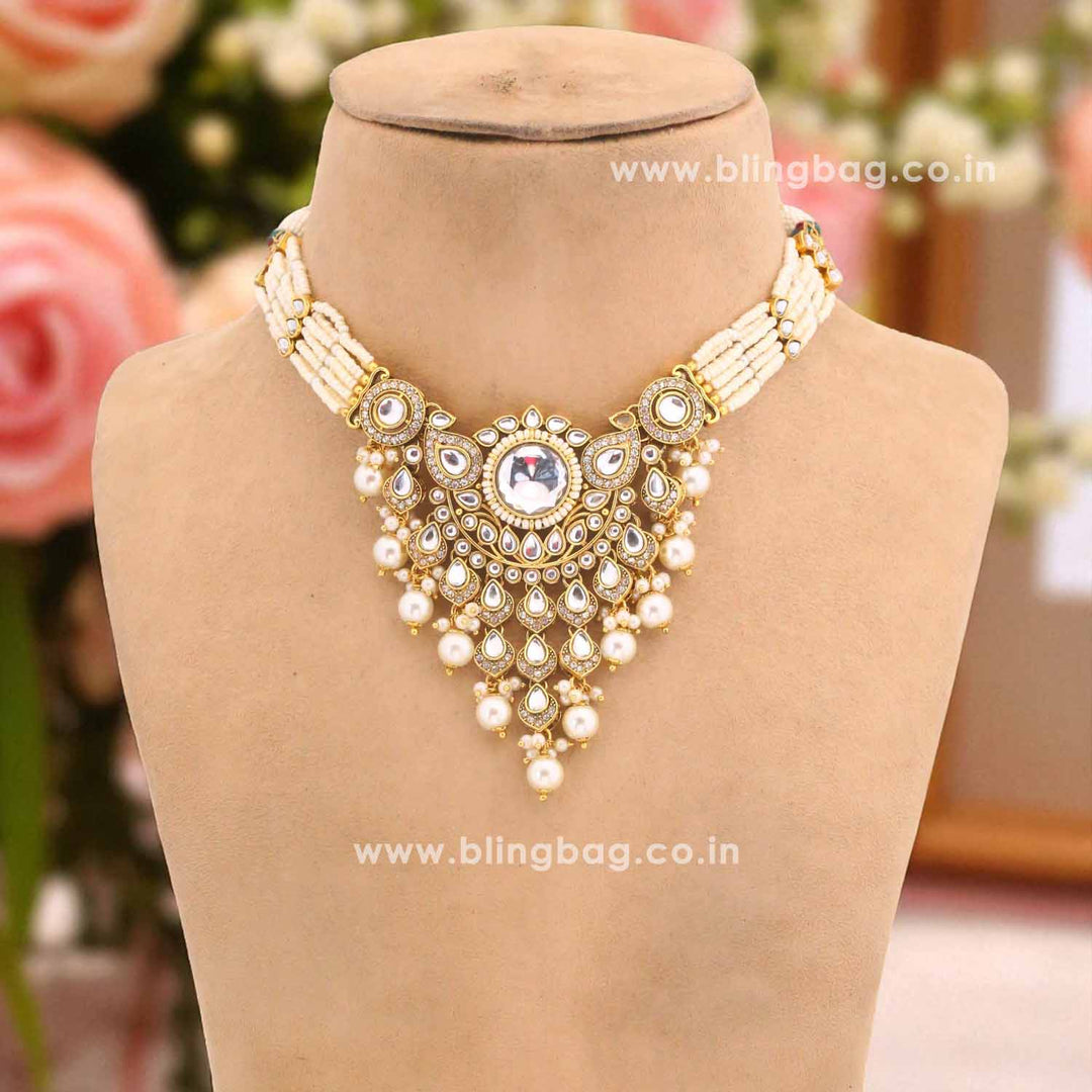 Ivory Sheetal Kundan Jewellery Set