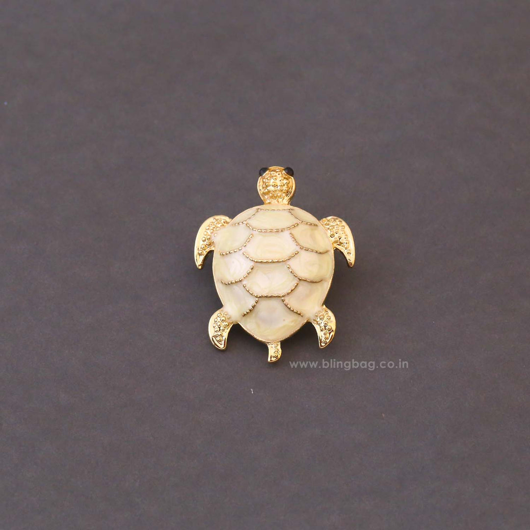 Ivory Shell Turtle Brooch