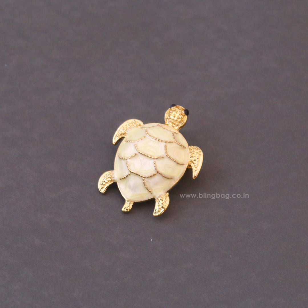 Ivory Shell Turtle Brooch
