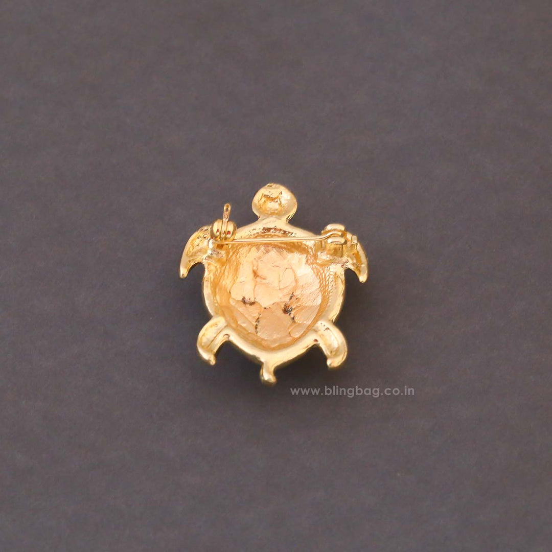 Ivory Shell Turtle Brooch