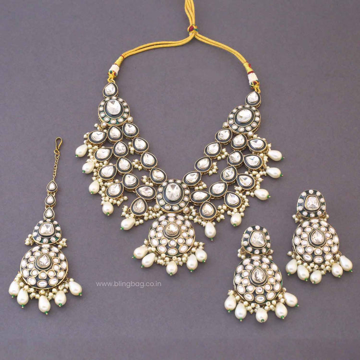 Ivory Shikani Kundan Jewellery Set