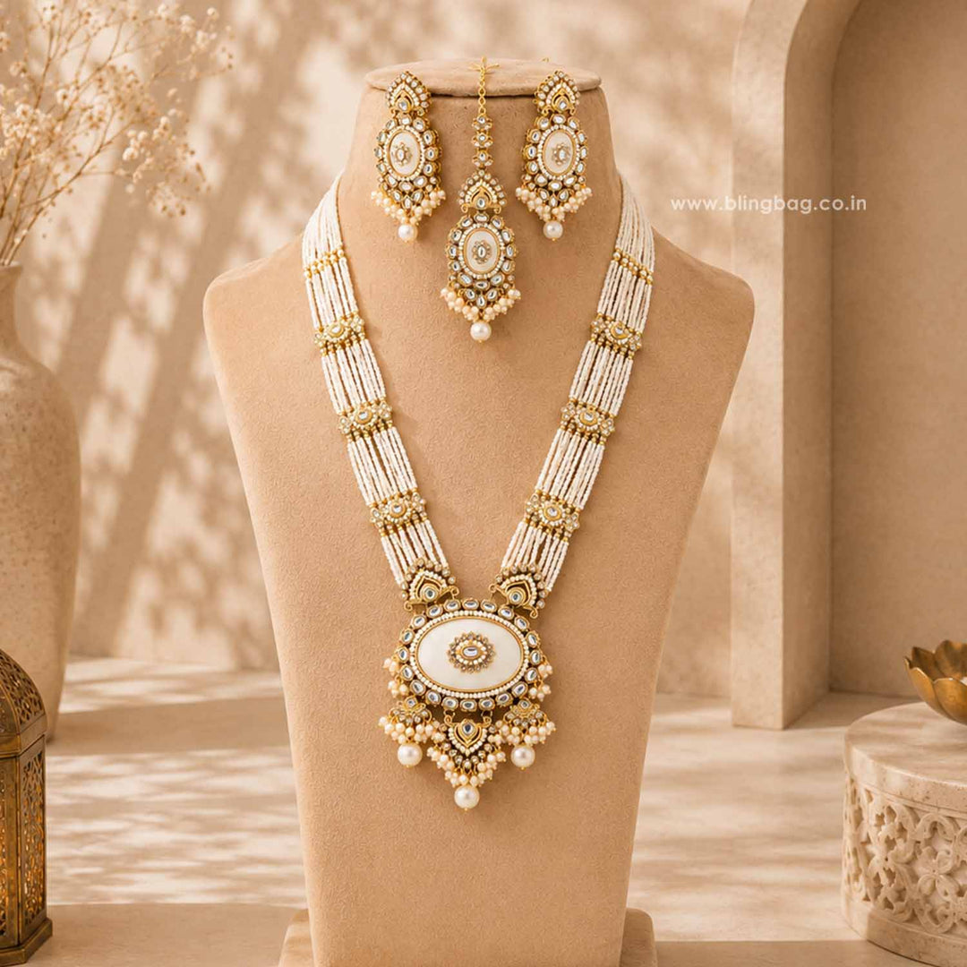 Ivory Shreyaani Kundan Jewellery Set