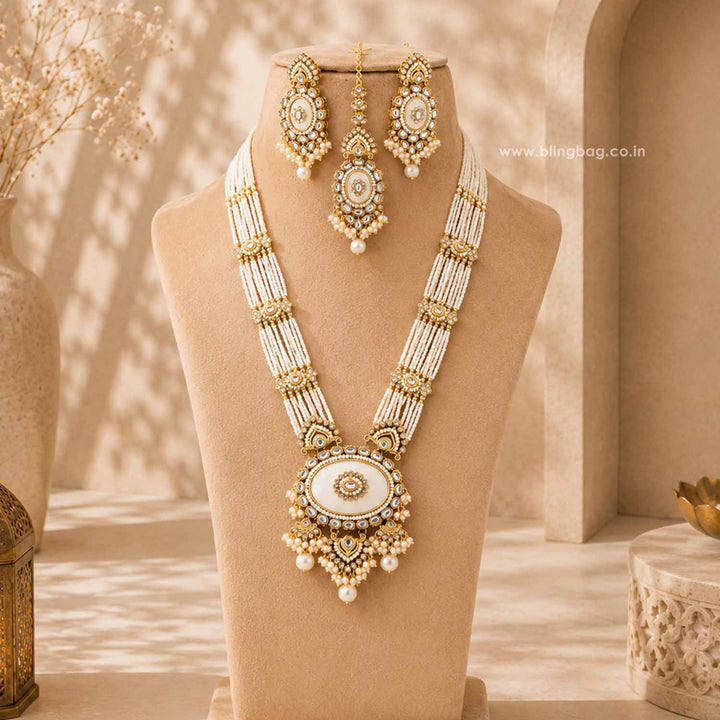 Ivory Shreyaani Kundan Jewellery Set