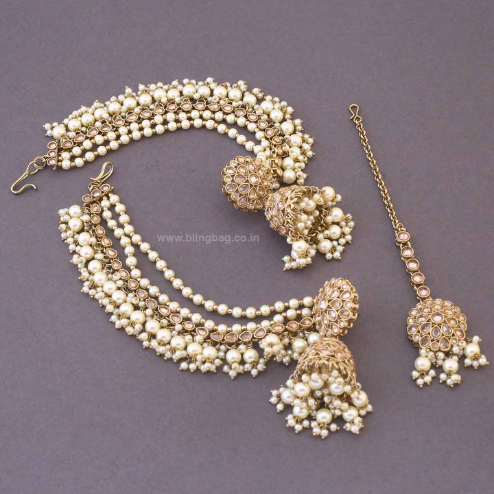 Ivory Sonakshi Maang Tikka Set
