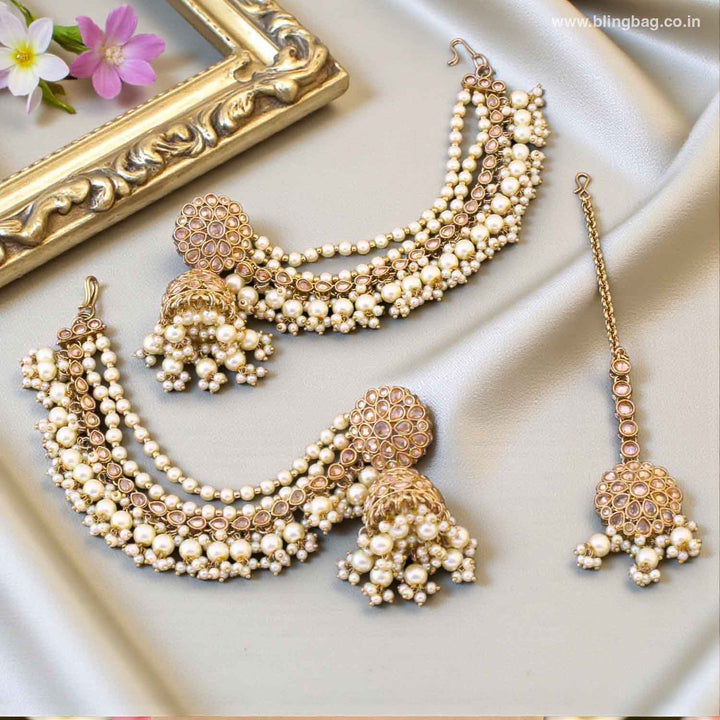 Ivory Sonakshi Maang Tikka Set