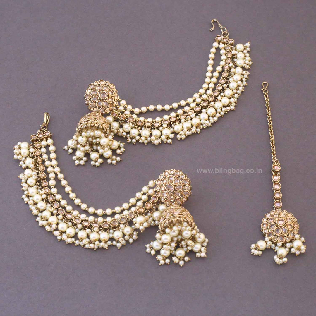 Ivory Sonakshi Maang Tikka Set