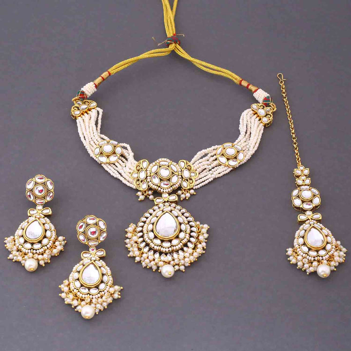 Ivory Sumedha Kundan Jewellery Set