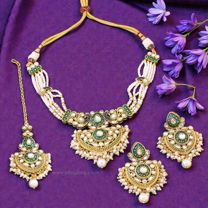 Ivory Suvitha Kundan Jewellery Set