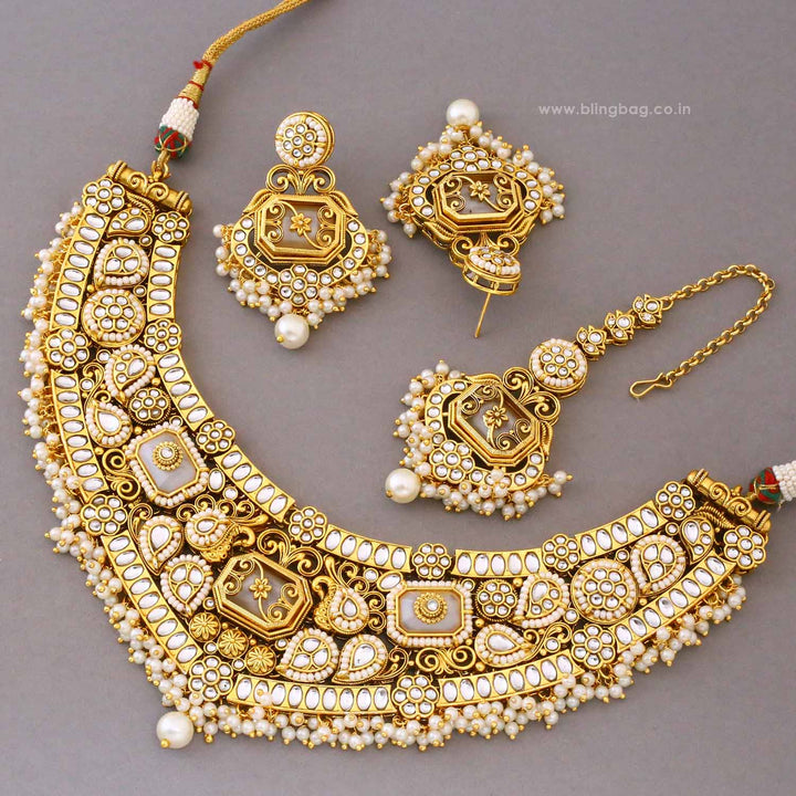 Ivory Tara Kundan Jewellery Set