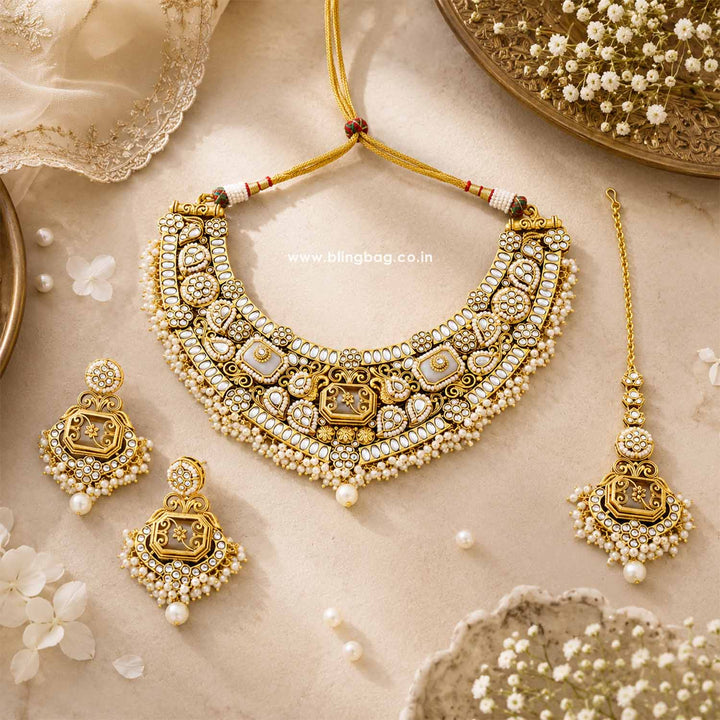 Ivory Tara Kundan Jewellery Set