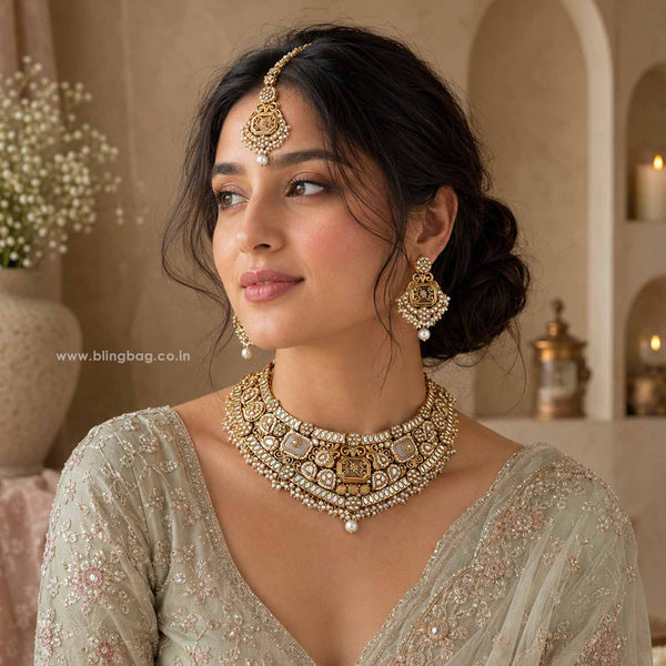 Ivory Tara Kundan Jewellery Set