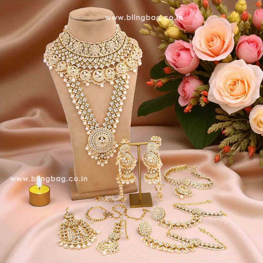 Ivory Tarini Kundan Bridal Jewellery Set