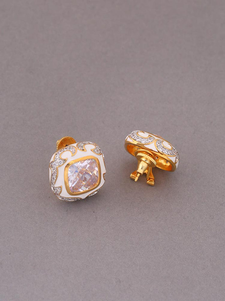 Ivory Thunder Zirconia Studs