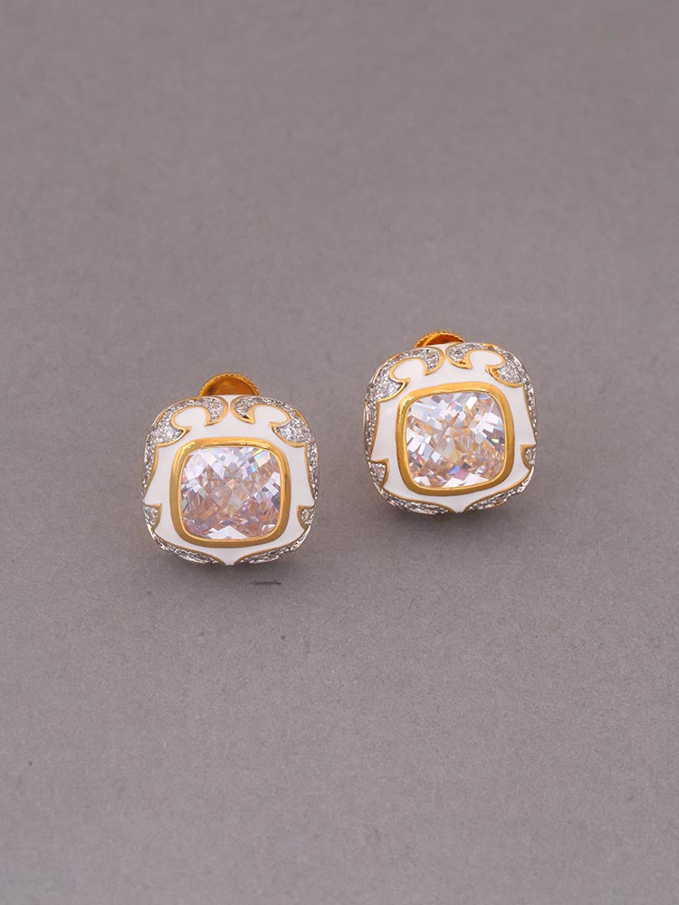 Ivory Thunder Zirconia Studs