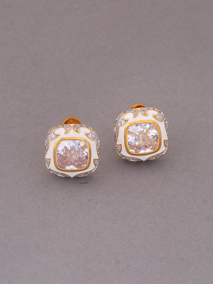 Ivory Thunder Zirconia Studs