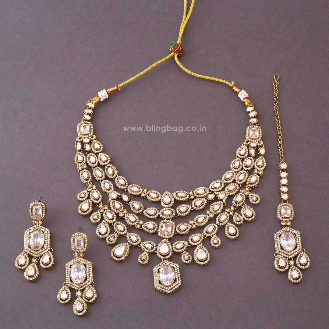 Ivory Tishara Kundan Jewellery Set - New Arrival