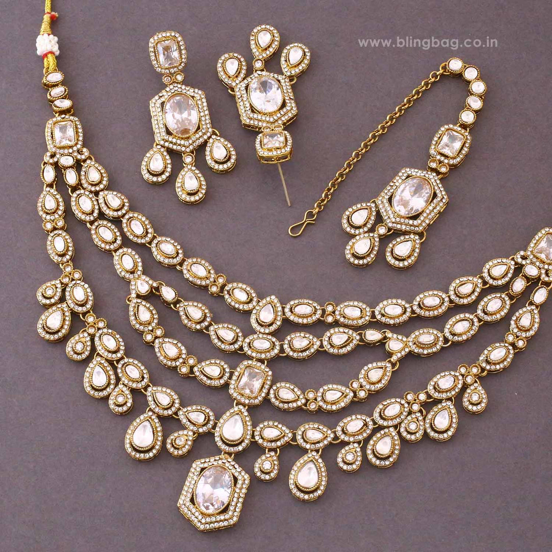 Ivory Tishara Kundan Jewellery Set - New Arrival