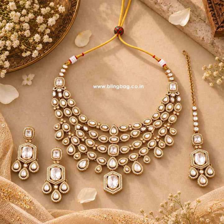Ivory Tishara Kundan Jewellery Set - New Arrival